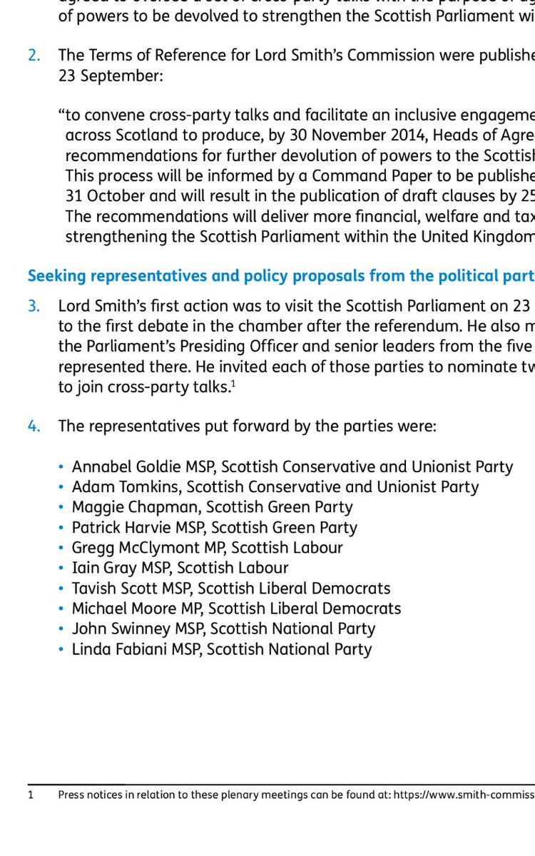 3. Following the referendum, the Smith Commission brought together all parties to deliver further devolution. Report contained an agreed commitment that nothing in it prevents Scotland becoming an independent country if the people of Scotland so choose.  http://webarchive.nationalarchives.gov.uk/.../The_Smith_Commission_Rep…