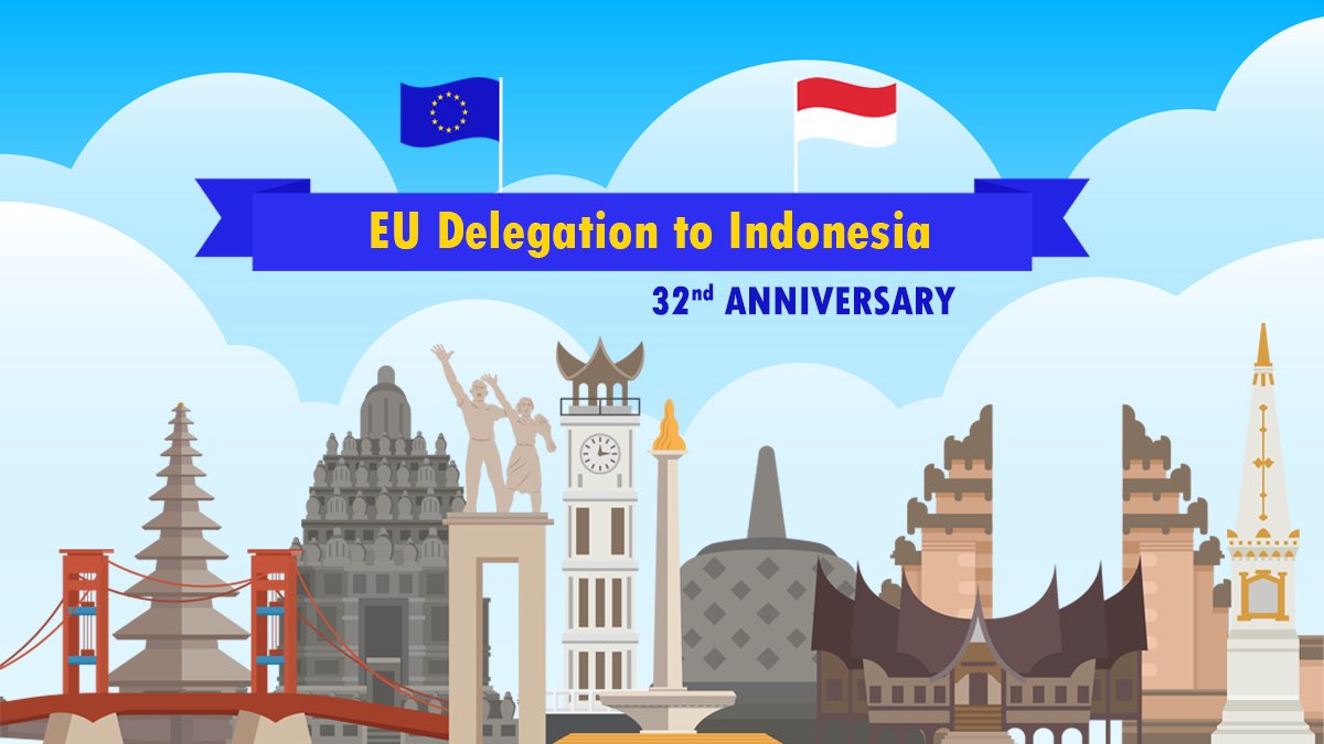uni_eropa's tweet photo. Itโs our birthday ๐ ๐ 32 years ago today, the Commission of the European Communities (CEC) and the Government of Indonesia agreed on the establishment of a CEC Representation in Jakarta. This is celebrated as the anniversary of the now EU Delegation to Indonesia ๐ช๐บ๐ค๐ฎ๐ฉ https://t.co/xYZ8XLVqPZ