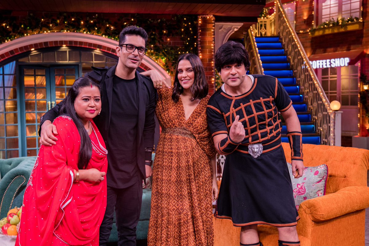 NehaDhupia's tweet photo. We got a dose of the best medicine 🤣🤣🤣 ... thank you #thekapilsharmashow  ... you guys were beyond hilarious 😂 @KapilSharmaK9 @bharti_lalli @Krushna_KAS @kikusharda tune in tonight at 9.30 pm @SonyTV 📸 @thememoryalbum https://t.co/KfTpO1XrEw