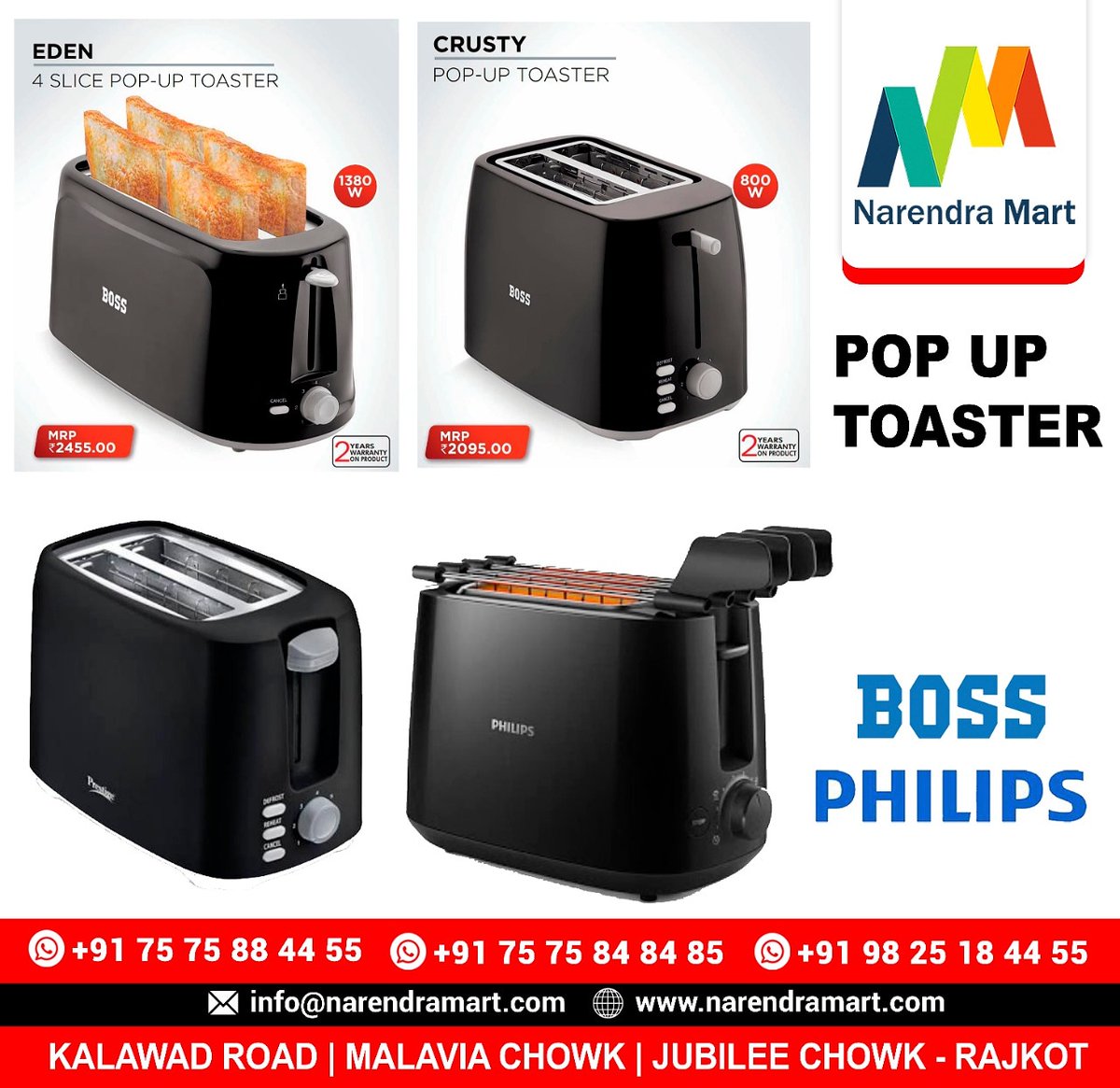 MartNarendra's tweet photo. Pop up toaster...

@MartNarendra #Electronics #Stores #Boss #Philips #Popuptoaster #Available #Kalawadroad #Malaviachowk #Jubileechowk #Rajkot #saurashtra #Gujarat

Product Related Inquiry :📱+91 75 75 88 44 55 📱+91 75 75 84 84 85 📱+91 98 25 18 44 55 https://t.co/LhQK9479lm