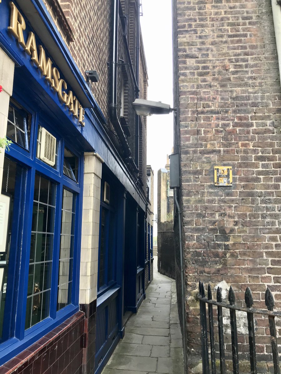 This is just a neat little alley that runs down to stairs to the Thames next to the Town of Ramsgate (the pub, not the... town)