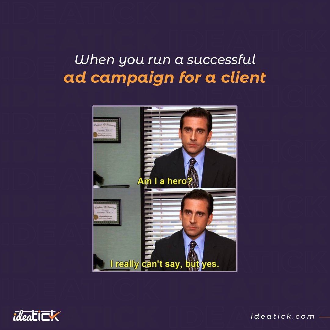 ideatickglobal's tweet photo. We live a Micheal Scott Life at Ideatick.
#Ideatick #brandingagency #socialmediaconsulting #seoservices #digitalmarketingservices #graphicsdesign #ppcmarketing #theoffice #MichealScott #seo #branding #ppc #agencylife https://t.co/WbsaSBXDj9