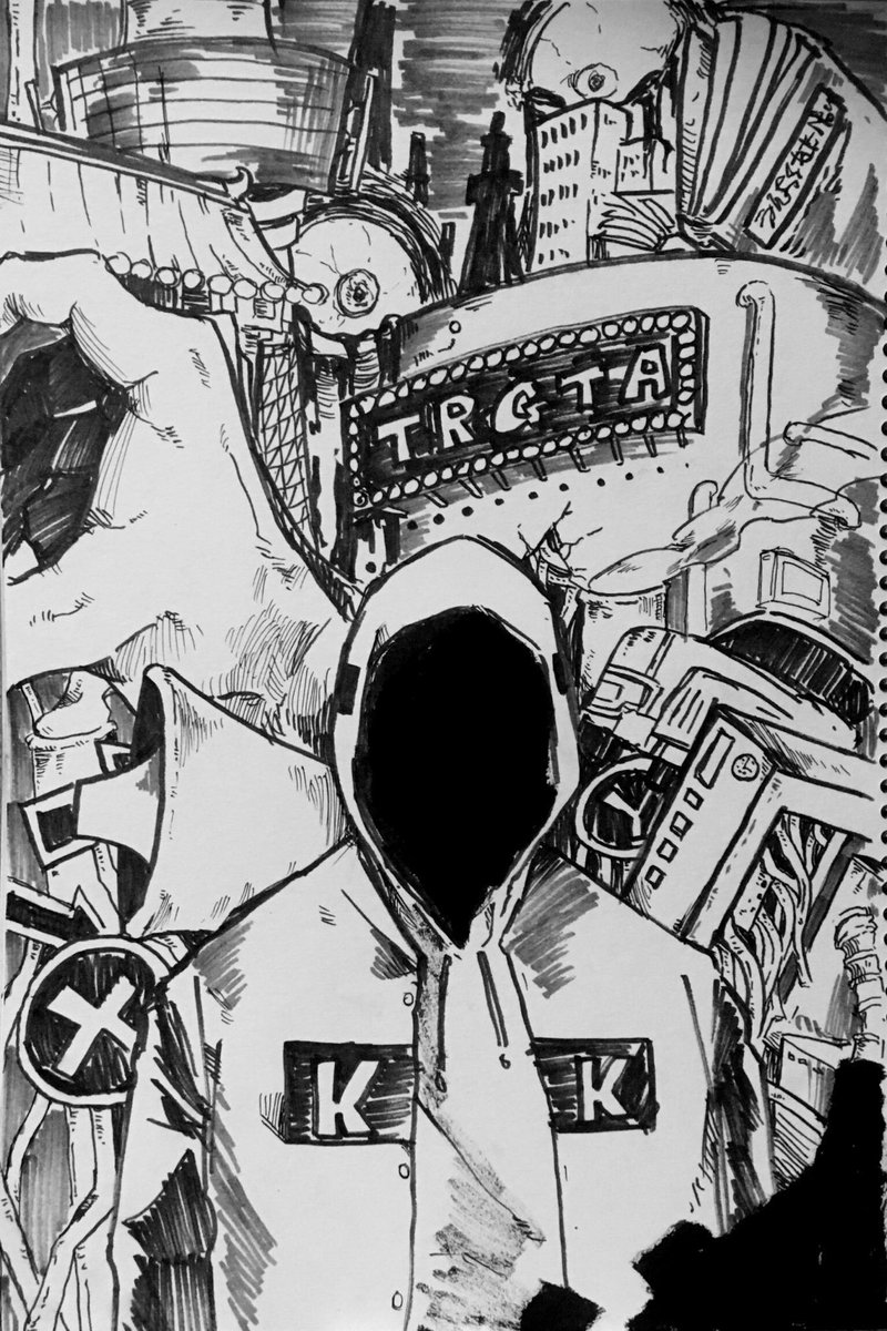 昔キャスで描いた一発描きだけどなんか楽しそうだな線が 