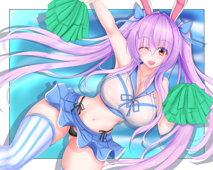 残暑を乗り切るチアんげちゃん #東方 #鈴仙・優曇華院・イナバ #うどんげ #たゆんげ #チアガール https://t.co/a9Mbm0Yjjm 