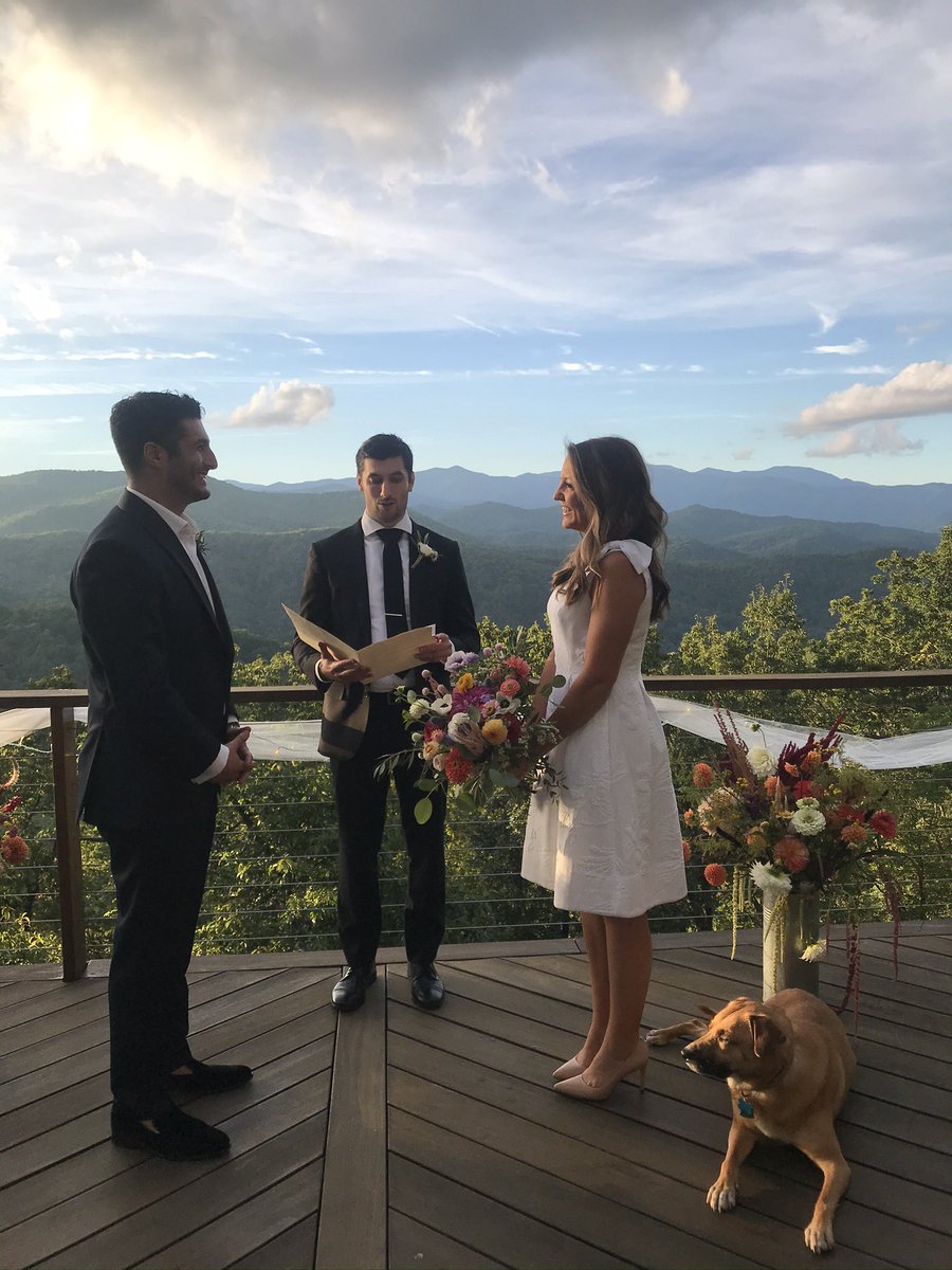 THREAD: The greatest thing happened yesterday! In a small ceremony in front of our families,  @katieperalta and I were married. With the sun setting behind us, we promised to love one another forever, no matter what the future may hold.