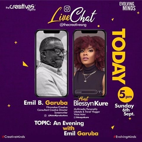 EmilGaruba's tweet image. It&apos;s TODAY!!! Evolving Minds: An Evening with @EmilBGaruba x @BlessynKure
Join us on IG @thecreativesng Live at 5pm. Don’t miss this!
#EvolvingMinds #AbujaCreatives
#TheCreativesNG #NigerianCreatives #🇳🇬