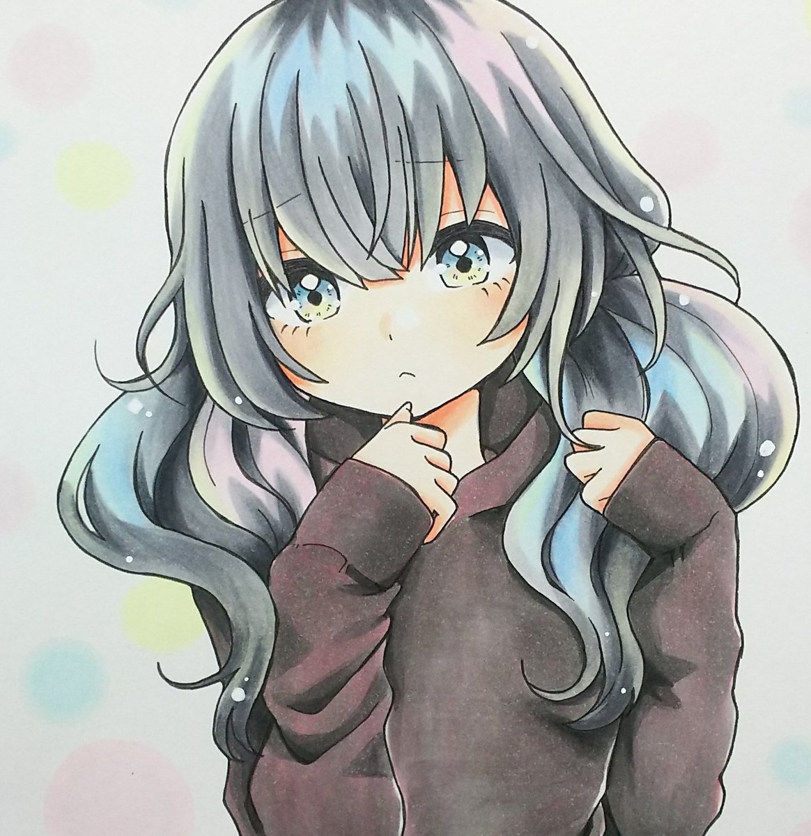 色塗り練習したくて 過去に描いた子で練習 ムラがあるなぁ 華 希那子のイラスト