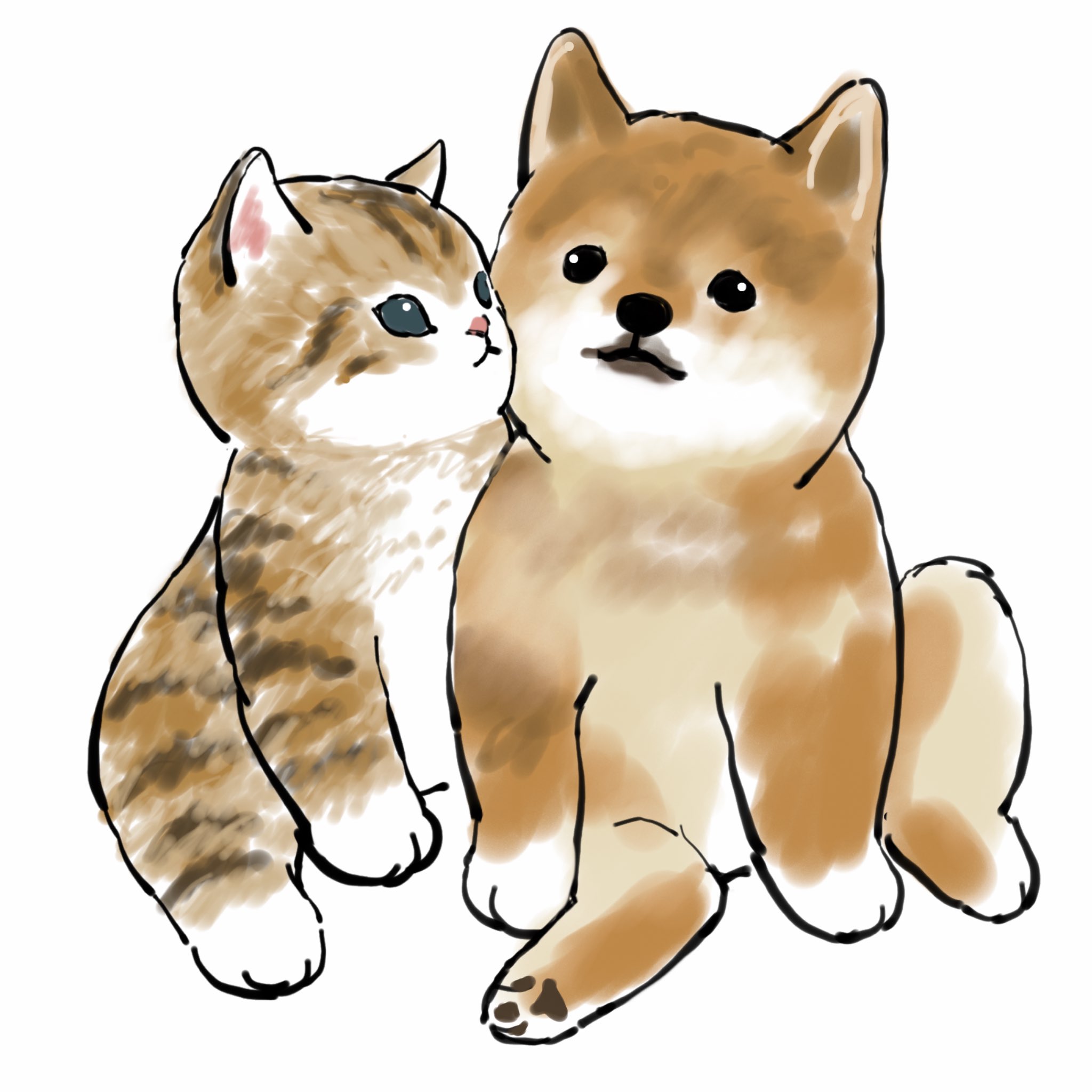 仲良し猫さんとパピヨン♡ひまわり畑にて 犬 シマエナガ 父の日