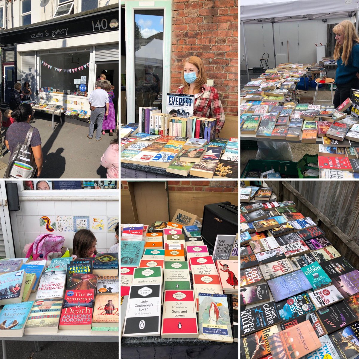 oneforty_harrow's tweet photo. Book and bake sale in full swing with some sunshine added in for good measure. Thanks to everyone who has supported #140harrow https://t.co/mxfEfMarPy