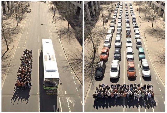 BellaLack's tweet photo. Public vs private transport... https://t.co/t5WqZRgHgK