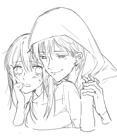 私ゆー!こっちは絵茶で描いてる鶴丸サンドイッチ!(途中)(別個体楽しい) 