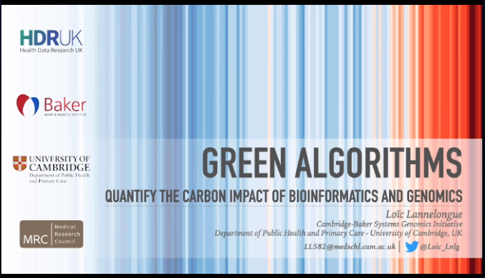 iscb_escs's tweet photo. @Loic_Lnlg (from @CamBakerSGI) is presenting his work (based on contemporary events and interests):
“The Green Algorithms project: quantifying the carbon impact of #bioinformatics and #genomics” 🌍🖥️💻🧬
#ESCS2020 #Bioinformatics #ComputationalBiology
@iscbsc https://t.co/I5h0ymptwW