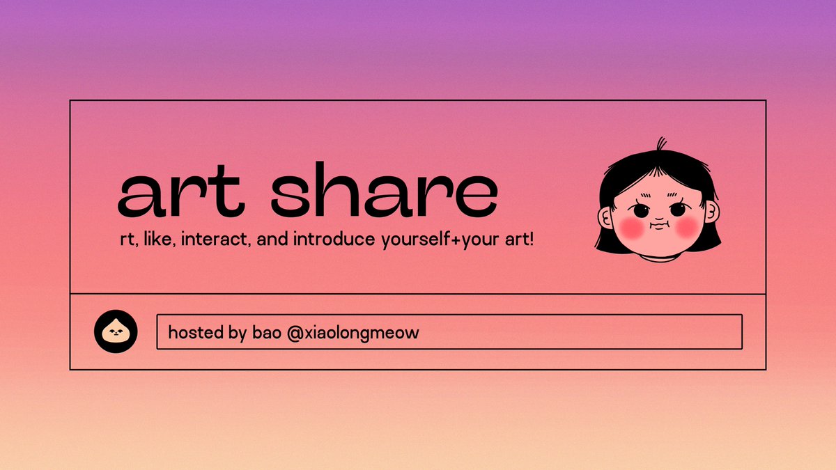   #artshare finally hosting an art share, hope you can participate and support! rt & like, tag friends, untag in replies share your works, comm sheets, links sfw art/fanart, all mediums ok  interact; don’t drop and go! #artph  #artistsontwitter  #artistsupport