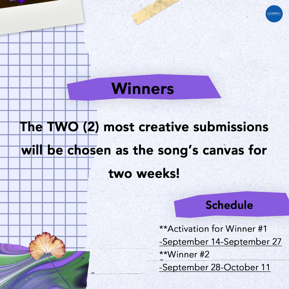 IvoryMusicPH's tweet photo. We're down to the last song! Get a chance to have your artworks be featured as Let Me's @spotify Canvas!

How to Join?
*See photos below for the mechanics!
*Deadline is until September 12, 2020.

Listen to @shar_sanpedro's new song here:
https://t.co/3jzSMbK4Io https://t.co/cMyzUkQdJo