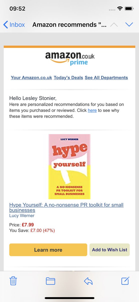 lesleystonier's tweet photo. Look what dropped into my inbox this morning @LucyWern 🙌🥰 #hypeyourslf https://t.co/DhGajRXgAm