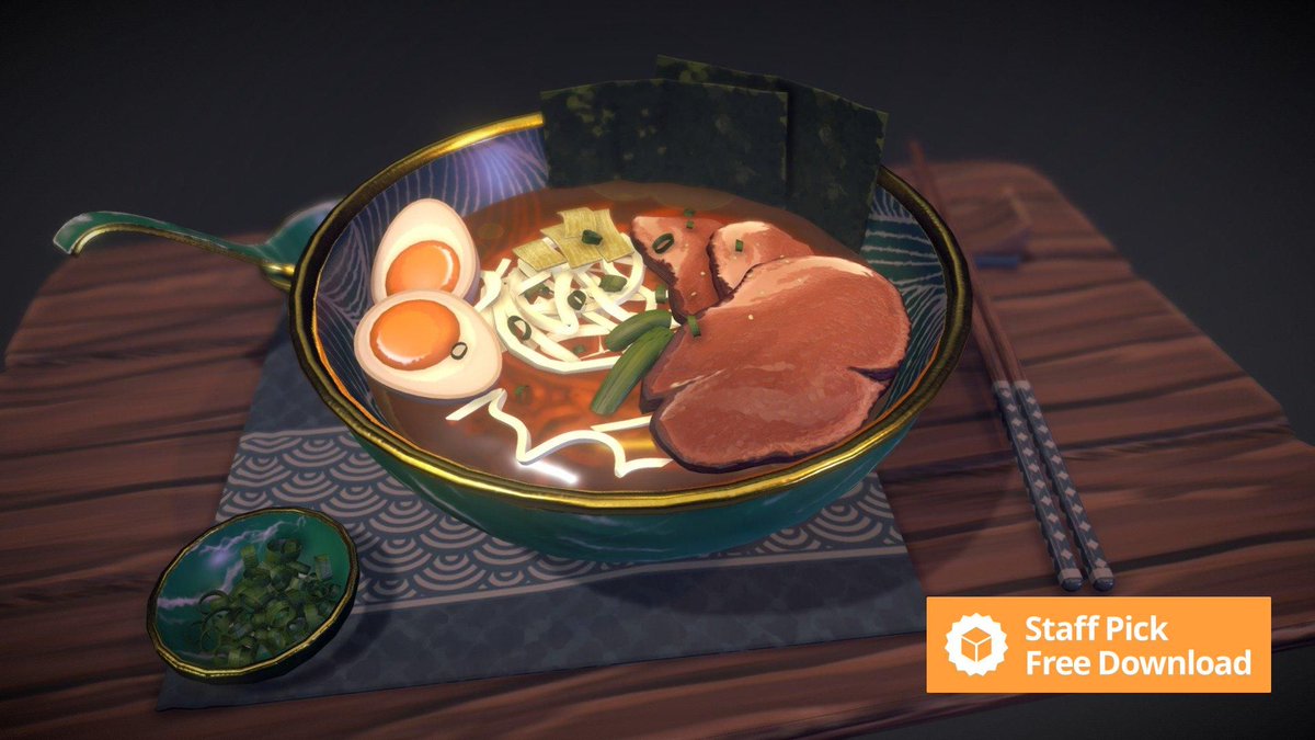 Sketchfab's tweet photo. New Staff Pick, free to download: Ramen by BobbyNofoot. Check it out in #3D, #AR or #VR: https://t.co/ZfgL5955UT
#ramen #substance_designer #substace_painter #food3dmodel #stylized_texture #maya2019 https://t.co/eyHLTsLcjP