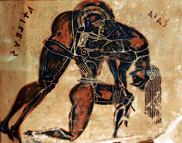 １話５分で読めるギリシャ神話 A Twitter アイアス 前編 アキレウスに次ぐ英雄の悲惨な最後 アキレウスの死後 神ヘーパイストスが造った武具を誰に譲るかでアイアスとオデュッセウスが争い オデュッセウスが勝ちます ここからアイアスの悲劇が始まります