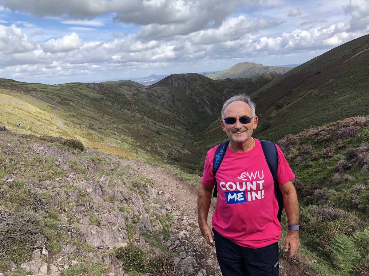On the Longmynd Hike yesterday, raising funds for CWU Humanitarian Aid. Also, supporting the CWU Count Me In campaign.