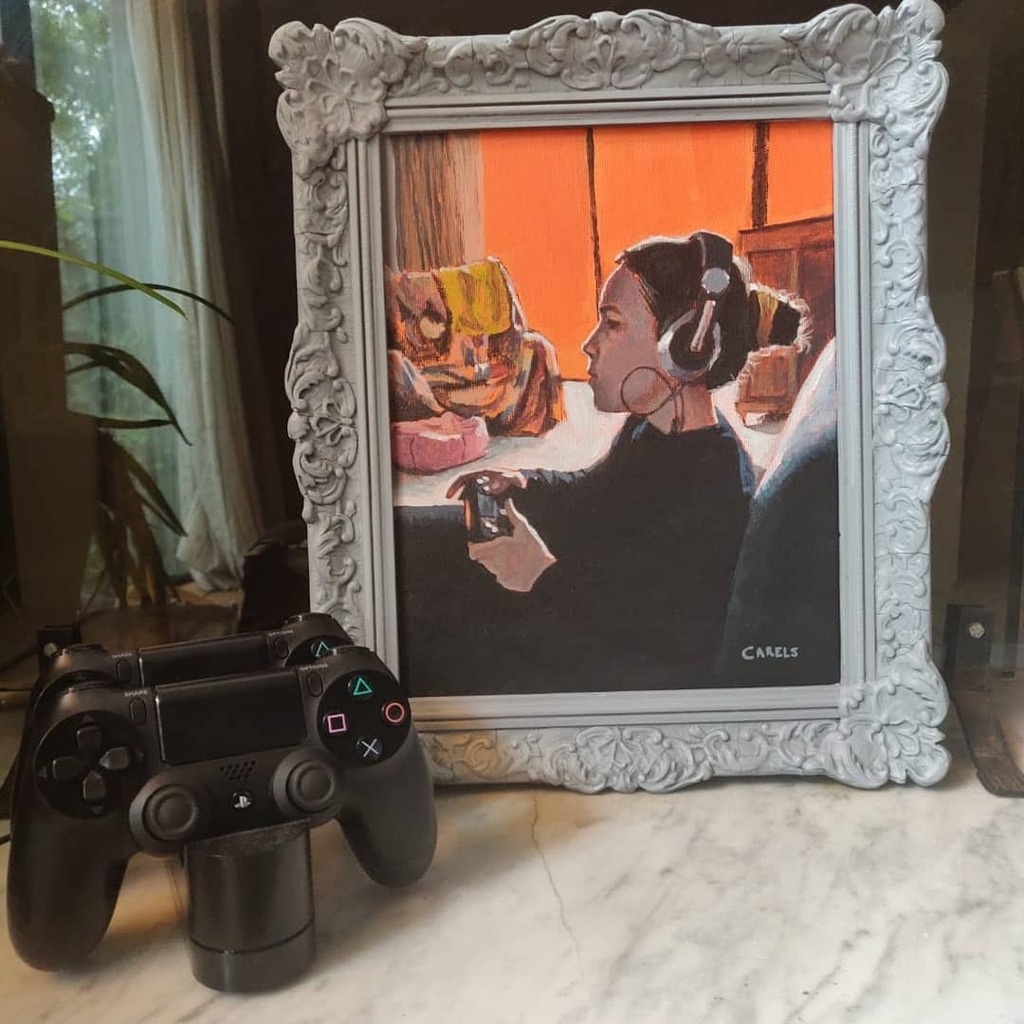 Bartcarels's tweet photo. Girl with a Black Joypad got a frame upgrade!
-
#videogamepainting #contemporaryart #paintingframe
#videogameart #gameartwork #gamergirlsofinstagram #artlovers #artcollector #emergingartist #collectart #girlgamers #artcurator #gamersofinstagram #visuala… https://t.co/dmXVoZlqe8 https://t.co/BawM1dne2o