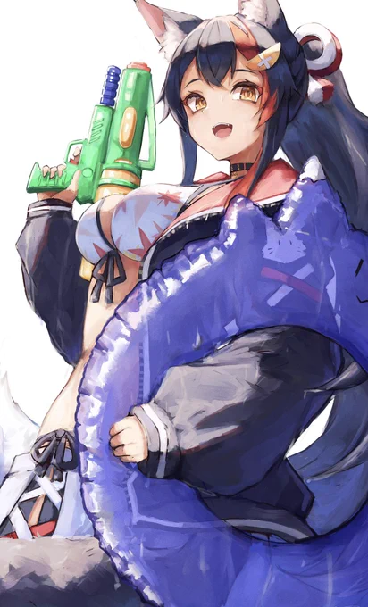 #みおーん絵
夏の締めくくりとして水着ミオしゃで1枚描いてみました〜 