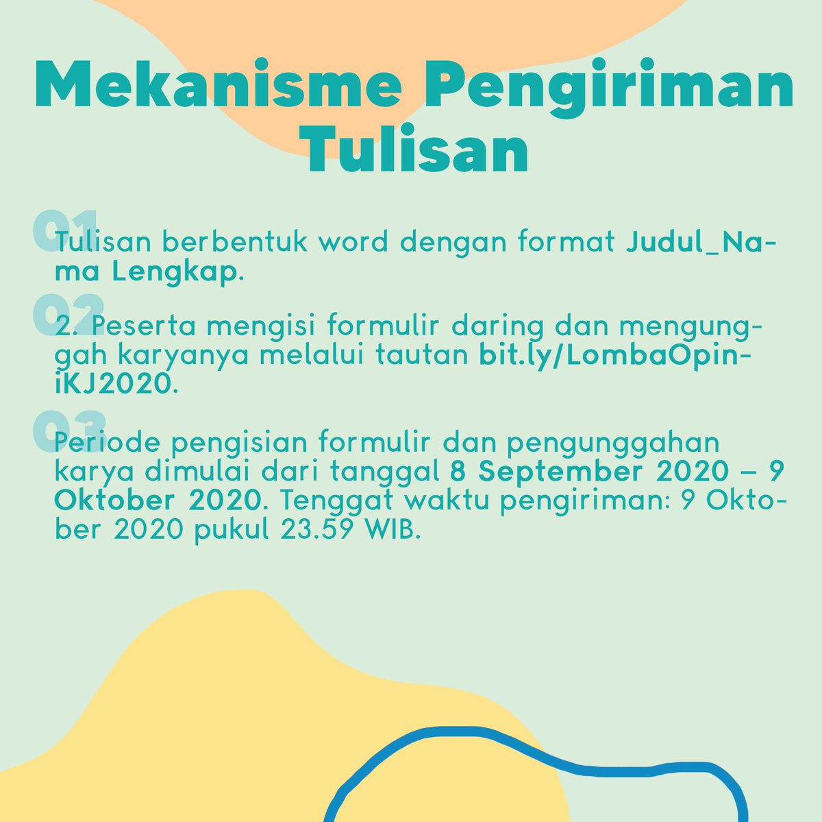 SumaUI's tweet photo. [LOMBA OPINI KLINIK JURNALISTIK 2020]

Selamat sore, warga!

Ini dia salah satu mata acara yang ditunggu-tunggu, Lomba Penulisan Opini! Lomba ini mengusung tema "Pandangan Mahasiswa terhadap Peran Media selama Pandemi Covid-19” https://t.co/bLdsjtSDfo