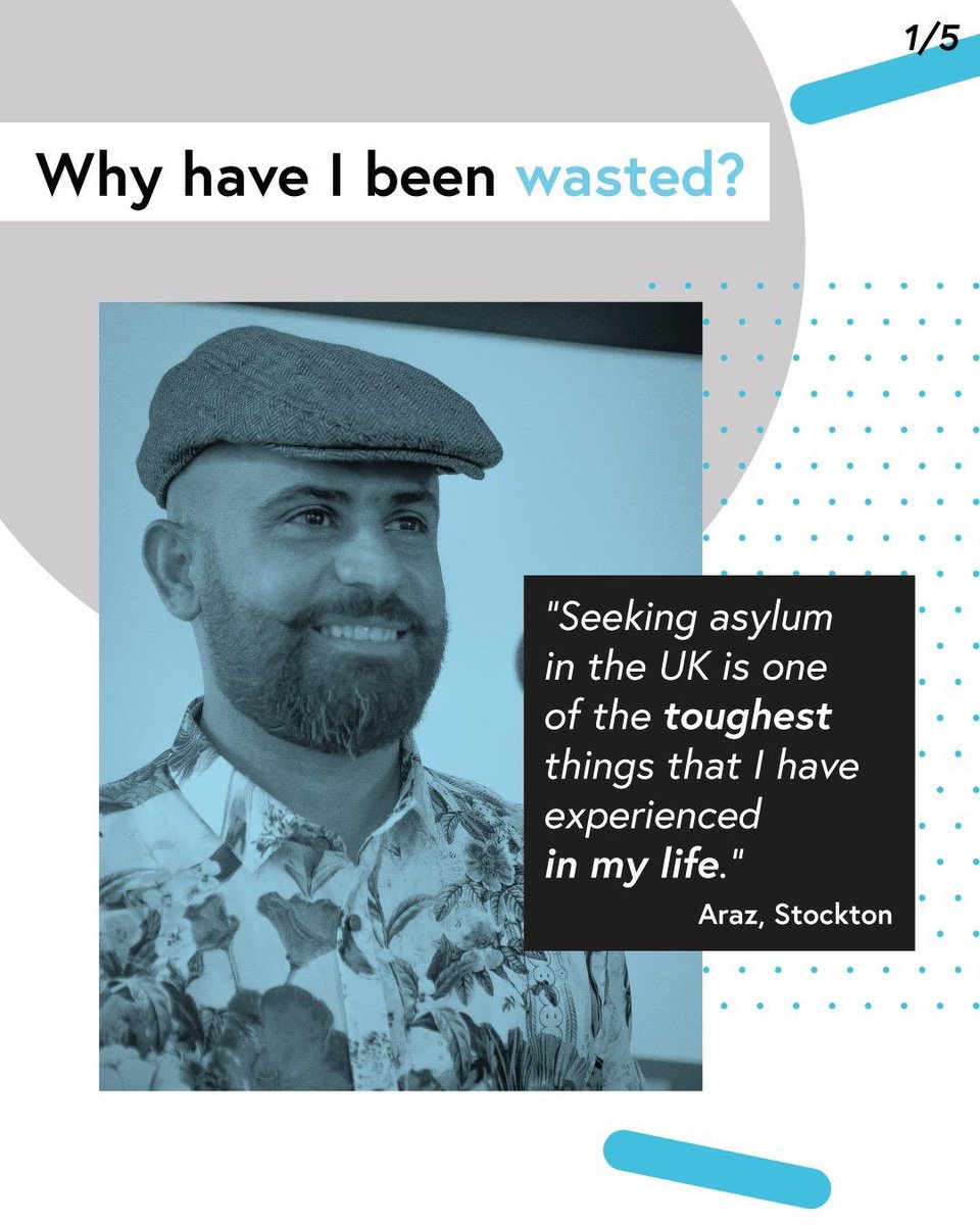 TheTeesOnline's tweet photo. Today in the UK, people who seek asylum are banned from working while they wait for months, sometimes years, for a decision on their asylum claim. This means they must live on £5.66 a day while their skills and talents are wasted.

Araz, in Stockton is campaigning to change this. https://t.co/O6tIl03axQ