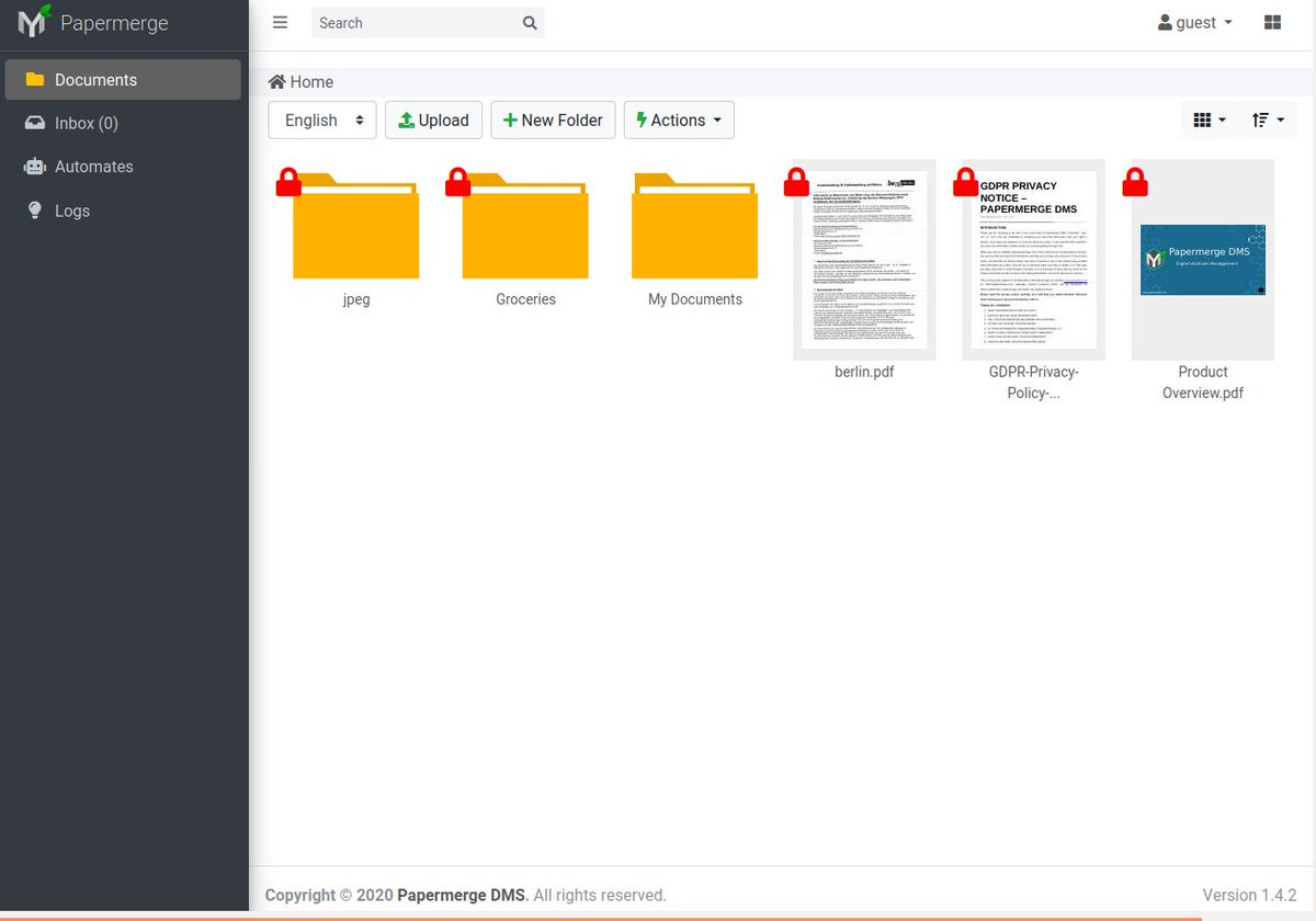 papermerge's tweet photo. Papermerge version 1.4.2 is out! Besides bug fixes, optimizations it has a mini feature - UI logs which is sort of auditing sub-system. #papermerge #dms #pdf #archives #scans https://t.co/Trya19H7fV