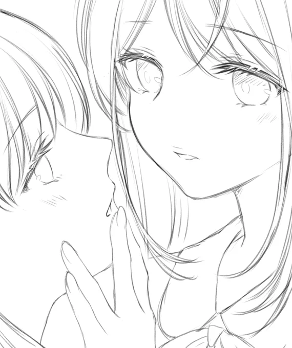練習がてら、ちょっと懐かしい百合絵をリメイクしてます 
