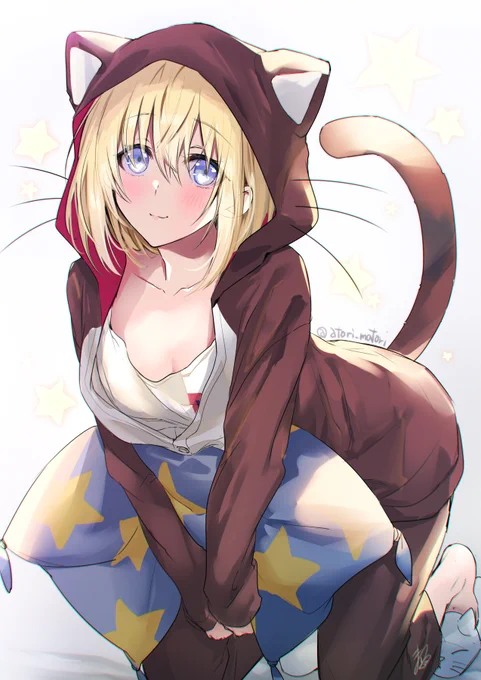 【お題絵】
バターン パジャマver

お題ありがとうございました～☺️?✨

#アズールレーン 