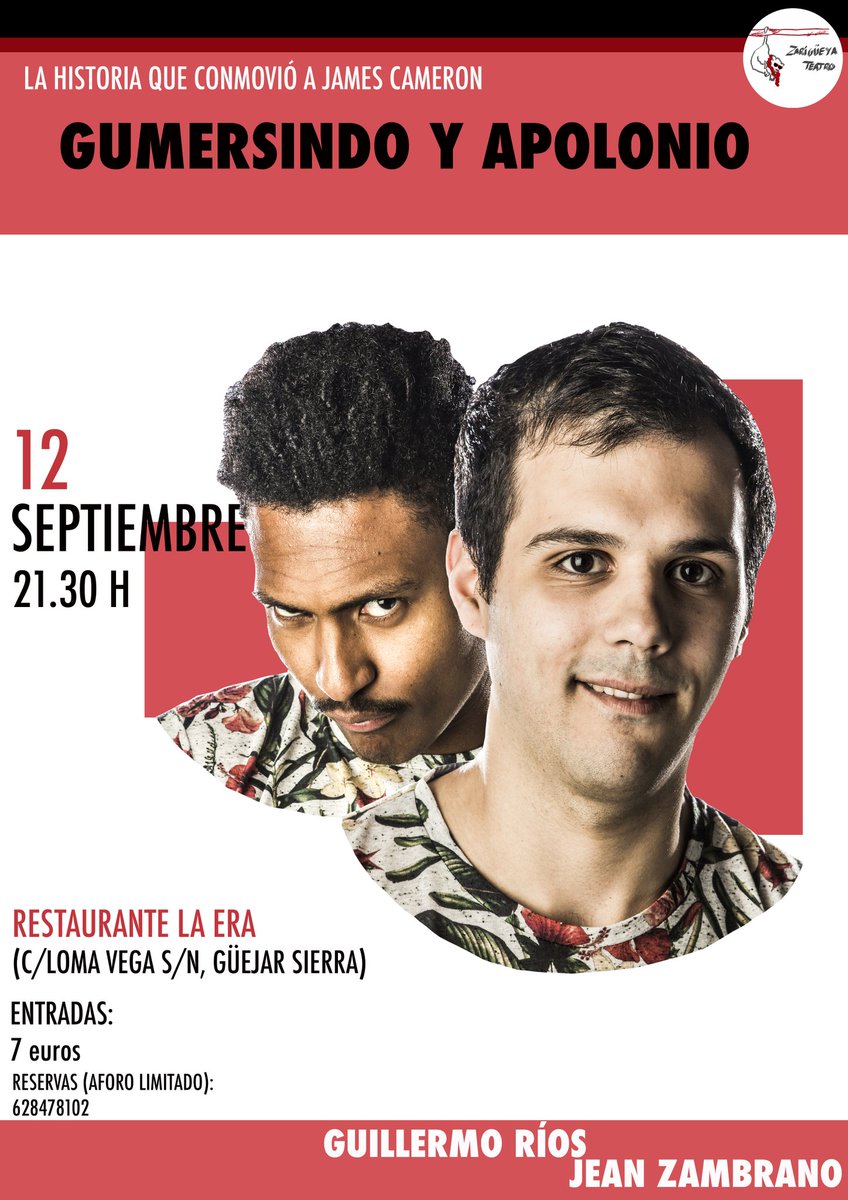 zarigueyateatro's tweet image. 🎉 Gumersindo y Apolonio 🎉

12 de septiembre a las 21.30h en Güejar Sierra, en restaurante La Era. Importante traer algo de abrigo. 

Respetaremos todas las medidas de seguridad. 

Por una cultura segura.

Reservas: 628478102. ¡Aforo limitado!