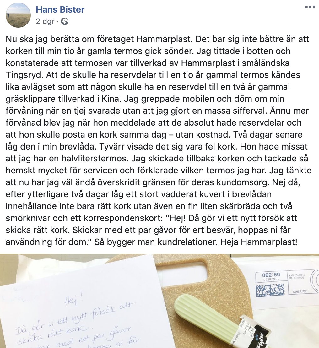 Rackhamred1's tweet photo. Hur man vårdar kundrelationer. https://t.co/A8zI8PjrkL