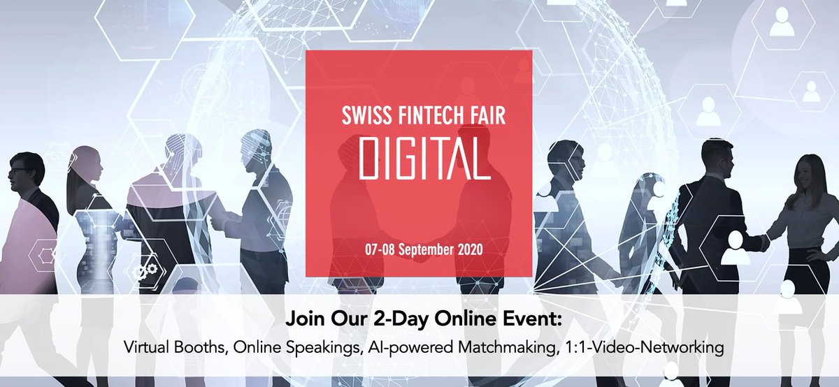 FintechFair's tweet photo. Switzerland's first ever online #fintech fair is coming up from SEP 07-08, 2020. 

Join our 2-day online event: https://t.co/yMeTRzl8qA 
Fully digital, therefore bigger and more international than ever! #SFFdigital https://t.co/zEoFAwdRi1