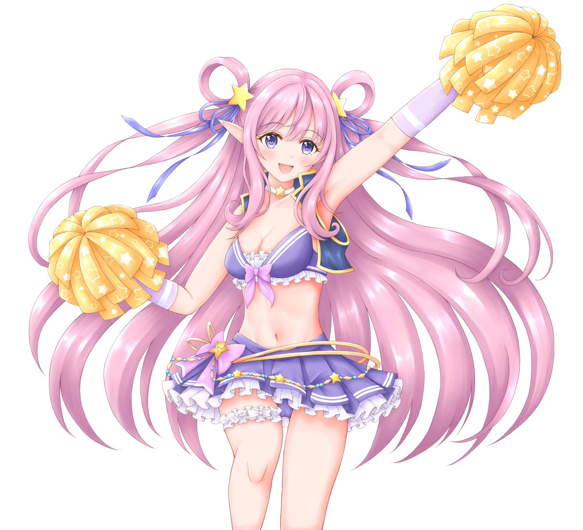 つばな かのん 今回はサマーなハツネちゃんを描きました 右膝を曲げた感じのポーズを意識していますが なかなか難しいです この衣装にはシオリン用の色違いが存在することがキャラのエピソードから判明しているので ぜひ姉妹で騎士くんを応援する