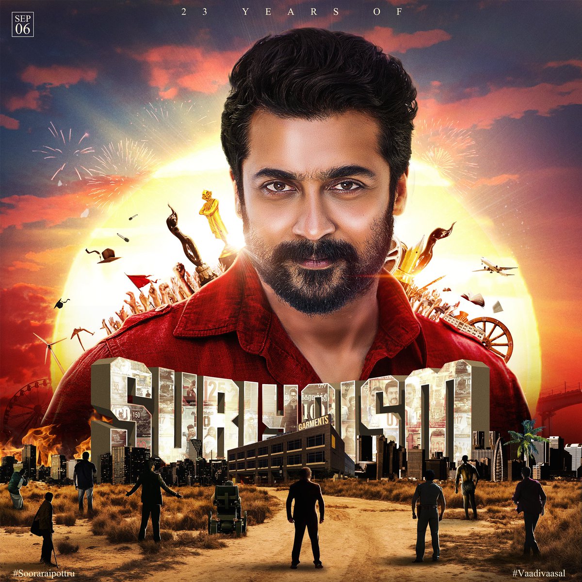 VDTrendsOffl's tweet image. Congratulations To Our @Suriya_offl Annaya❤

For Completing &quot;23 YEARS&quot; Of Your Sensational Cinema Journey!

All The Very Best For Upcoming Movies! 
From All @TheDeverakonda Fans❤🤗

#VijayDeverakonda #VD10
#SuryaSivakumar #SooraraiPottru
#23YrsofSENSATiONALSURiYA 🔥