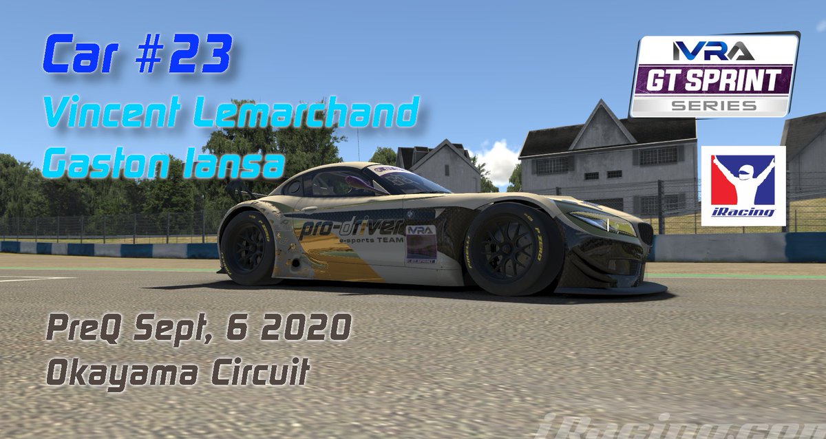 prodriversim's tweet photo. En menos de 3 horas empezamos! hoy tendremos una tarde entretenida...Prequaly para IVRA GT Sprint series en
@iRacing. Coche#23, BMW Z4 pilotado por la dupla formada por @Vincent_1988 y @Gaston_Iansa. A POR TODAS💪🏎️💪🏎️ #dalegas #goprodriver https://t.co/VdHKVDIEOB