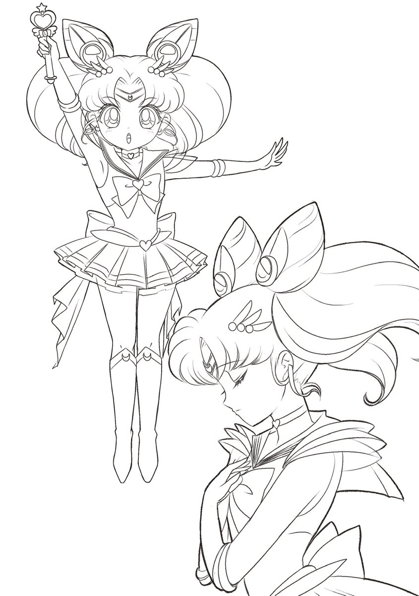わたあめ 久しぶりに描きました スーパーセーラーちびムーン セラムンイラスト部 ちびうさ