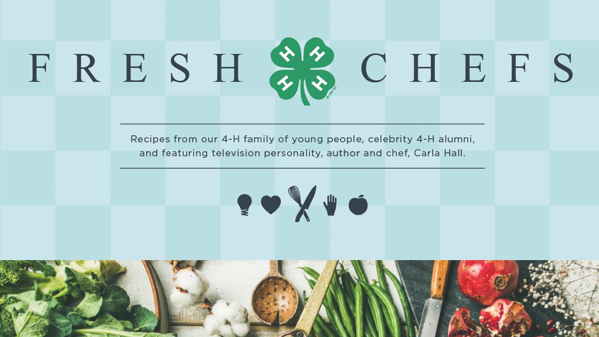 Virginia4_H's tweet photo. Treat your family to some delicious treats this #LaborDay! Explore nearly 50 recipes from 4-H 'ers, alumni and supporters in the FREE #4HFreshChefs digital cookbook! 🍀Dig in and discover recipes for every occasion 👉 https://t.co/kgWhwqXO97 https://t.co/Rh42SfGBWy