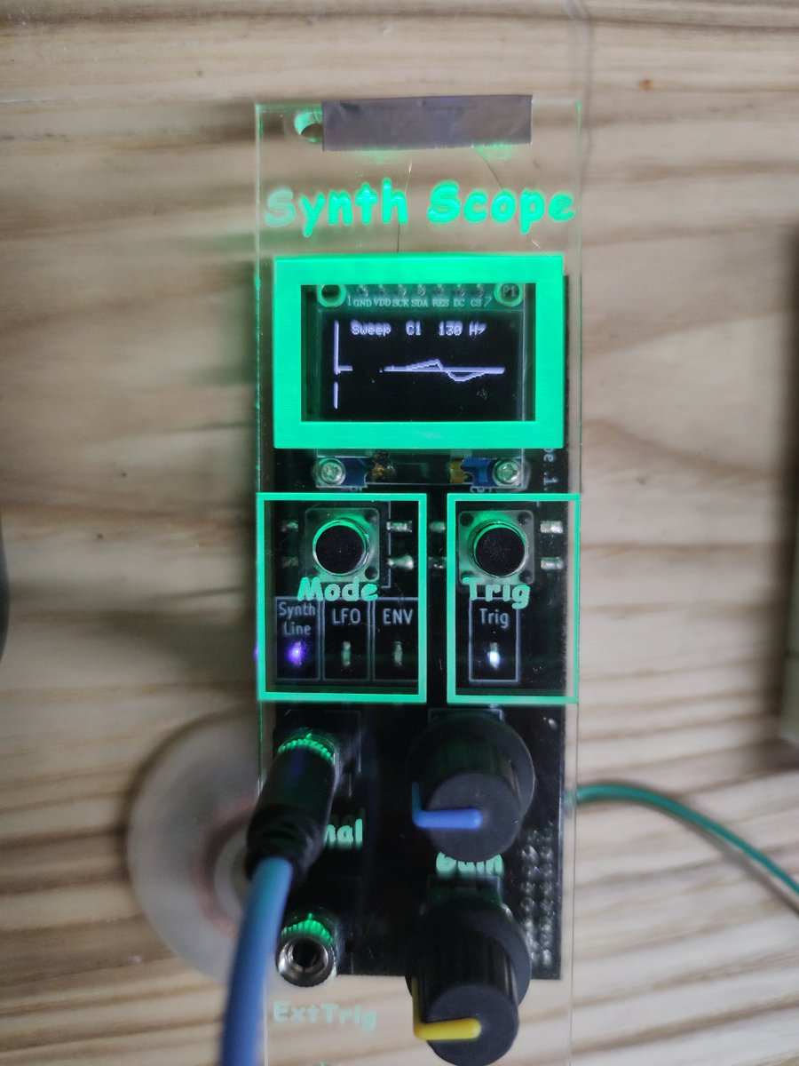 CodyHappystar's tweet photo. @hhh_yama SynthScope 一通り製作完了。イルミネーションは緑色LEDにしました。
#SynthScope https://t.co/NPhVkLOSFK