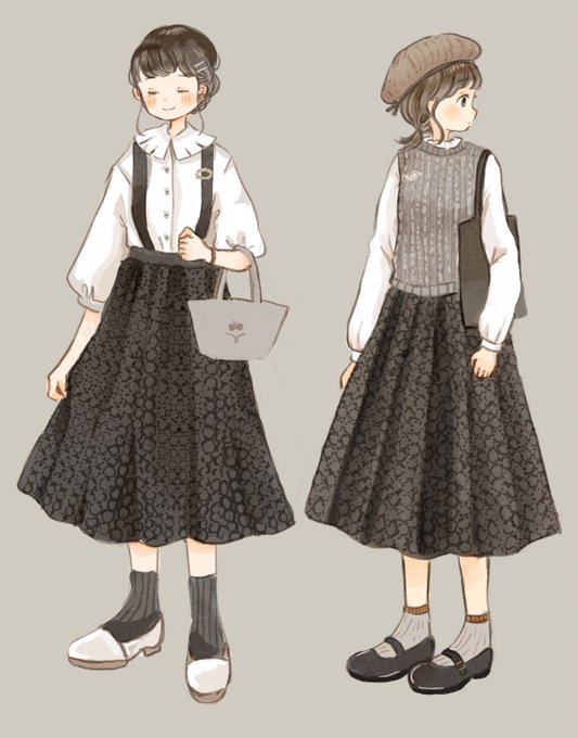 「黒髪 吊りスカート」のTwitter画像/イラスト(古い順)