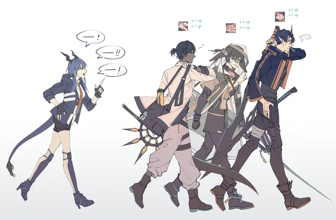 #明日方舟 #アークナイツ 
チェンさんに発破をかけられる男前衛たち 
