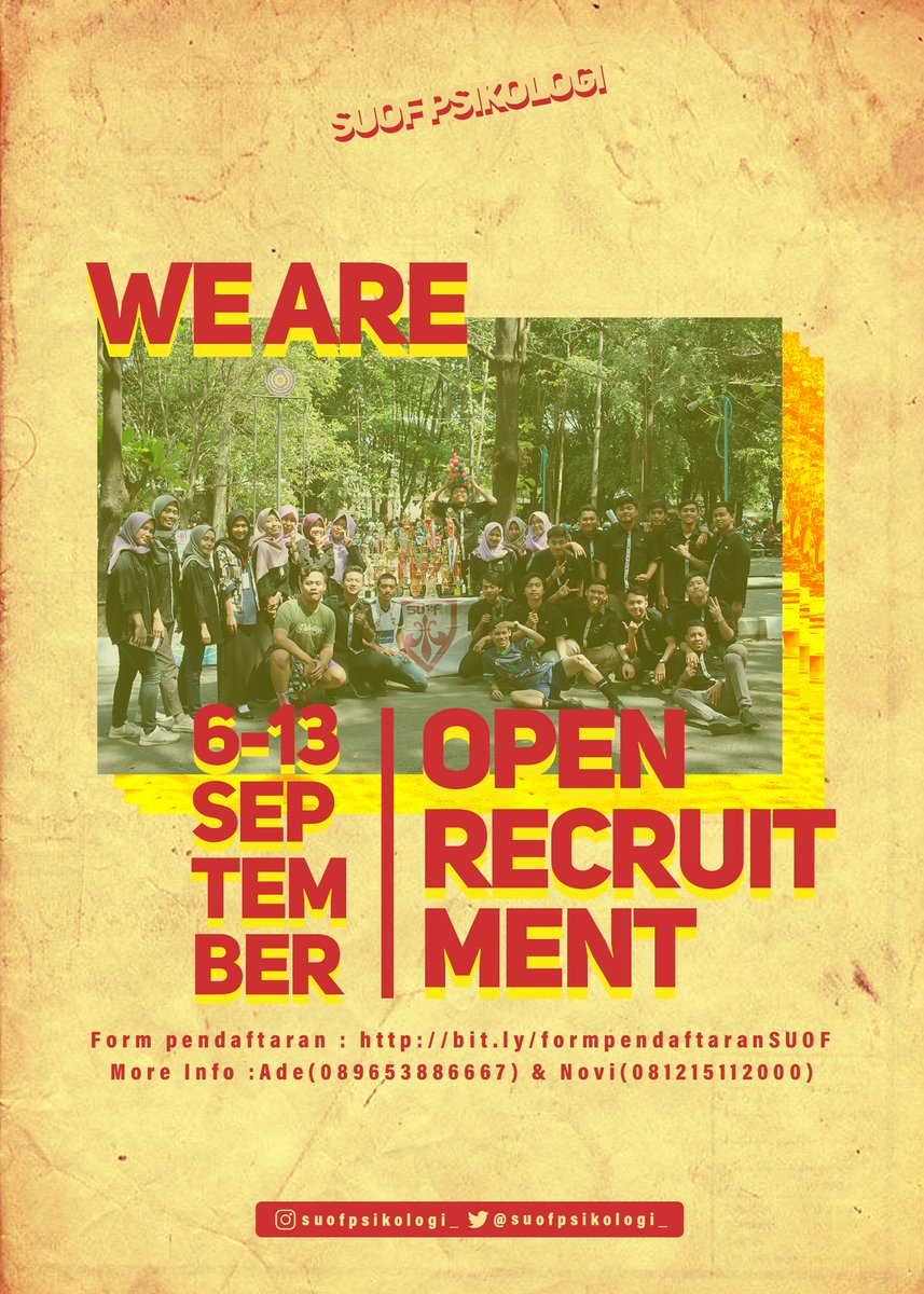 Come Join US! 🔥🔥
Pendaftaran nya tanggal 6-13 September 2020 nih
Bisa mendaftar lewat link yang tertera ya
Kalau ada yang ditanyakan bisa banget hubungi nomer yang tertera
JANGAN SAMPAI KELEWATAN!!!