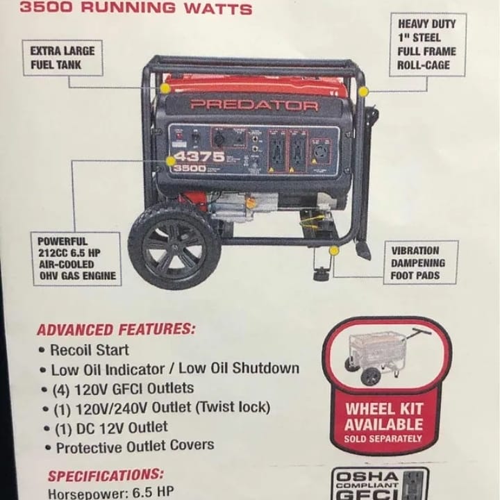 Jesusventas80's tweet photo. Se vende Planta eléctrica portable Marca Predator. Nueva generador de 4375 Watts, Tanque extra largo.16 horas de duración.
Con indicador de bajos niveles de aceite.
#Precio 600$ Negociable
#Venezuela #carabobo #Naguanagua #sevende #plantaelectrica #SinLuz #zulia #Aragua #Caracas https://t.co/2dsuIeH7Bn