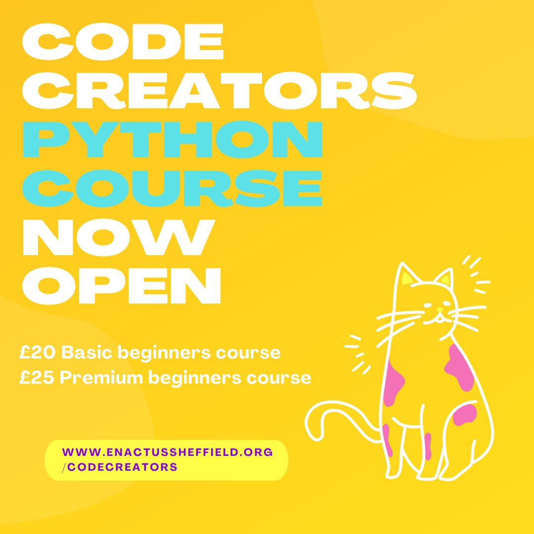 creators_code's tweet image. Join Code Creators today!🤗 As a 100% non-profit company the money students pay will go towards supporting the social enterprise of Enactus Sheffield!
Visit our website for more info on how to join:  enactussheffield.org/codecreators/  
#coding #code #python #codecreators