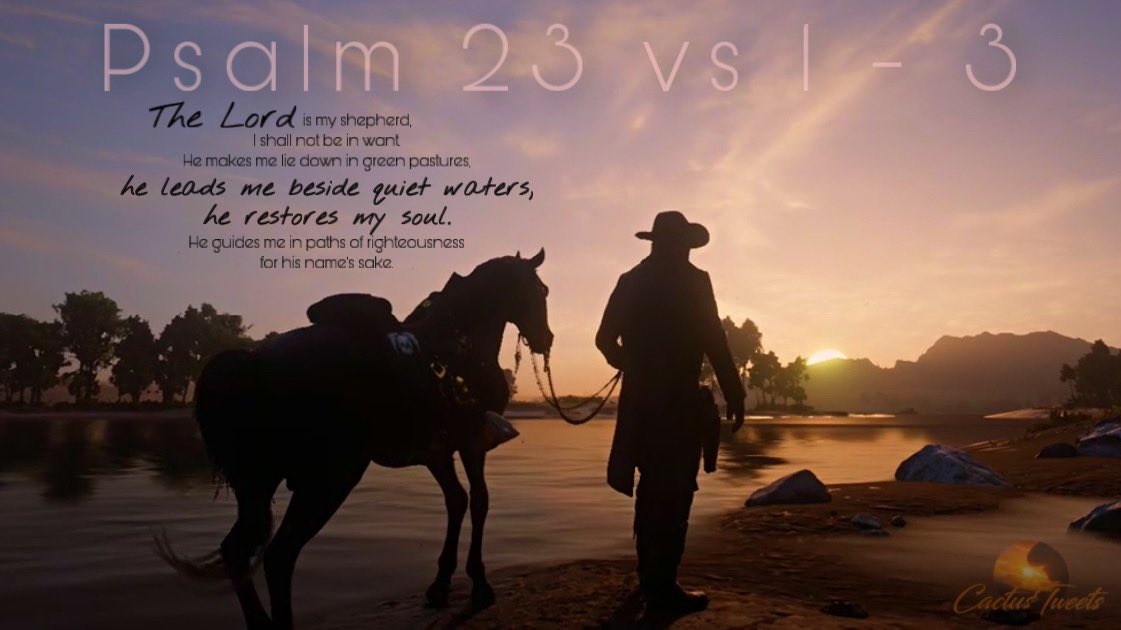 🍃Psalm 23 : 1-3
The lord is my shepherd, 
I shall not be in want.
He makes me lie down in green pastures,
he leads me beside quiet waters,
he restores my soul. 
He guides me in paths of righteousness
for his name's sake.

#God #Jesus #Praise 
#Bible #VisualArt 
#CactusTweets_ 🌵