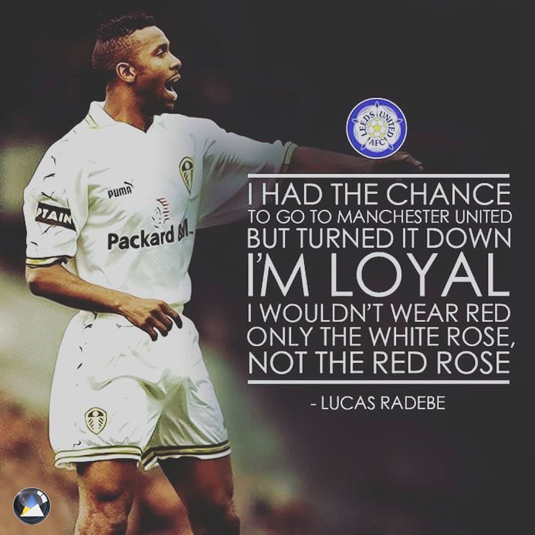 MarchingoutLUFC's tweet photo. 26 years ago today, Leeds United signed one of their greatest players of all time! The Chief! @LucasRadebe πππ€ #LUFC4LIFE https://t.co/voXGGWFiwh