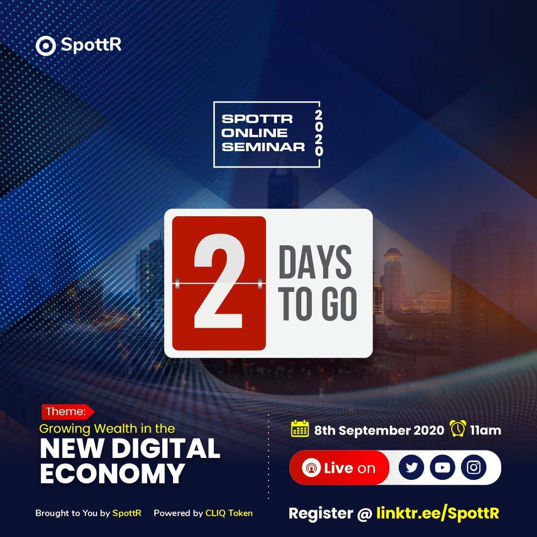 smartbizhub's tweet photo. 2 days to go, Are you ready?
Invite your friends to register now...
https://t.co/fuozSb1u8e
#SpottrEvent https://t.co/1iRbCDY1Vo