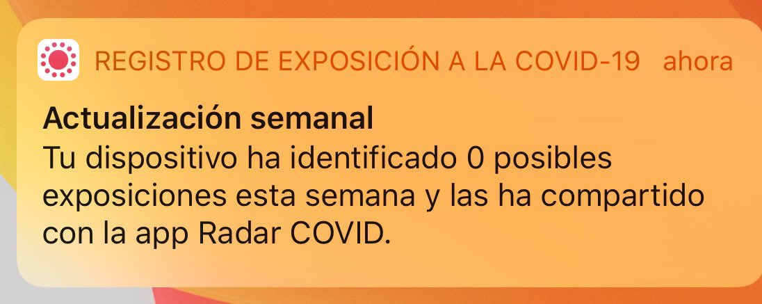 LauraLacarra's tweet photo. Qué guay! La app #RadarCovid me notifica que he tenido 0 exposiciones! Eso me recuerda... INSTALAROS LA PUTA APP!! https://t.co/HUOtr81q8z