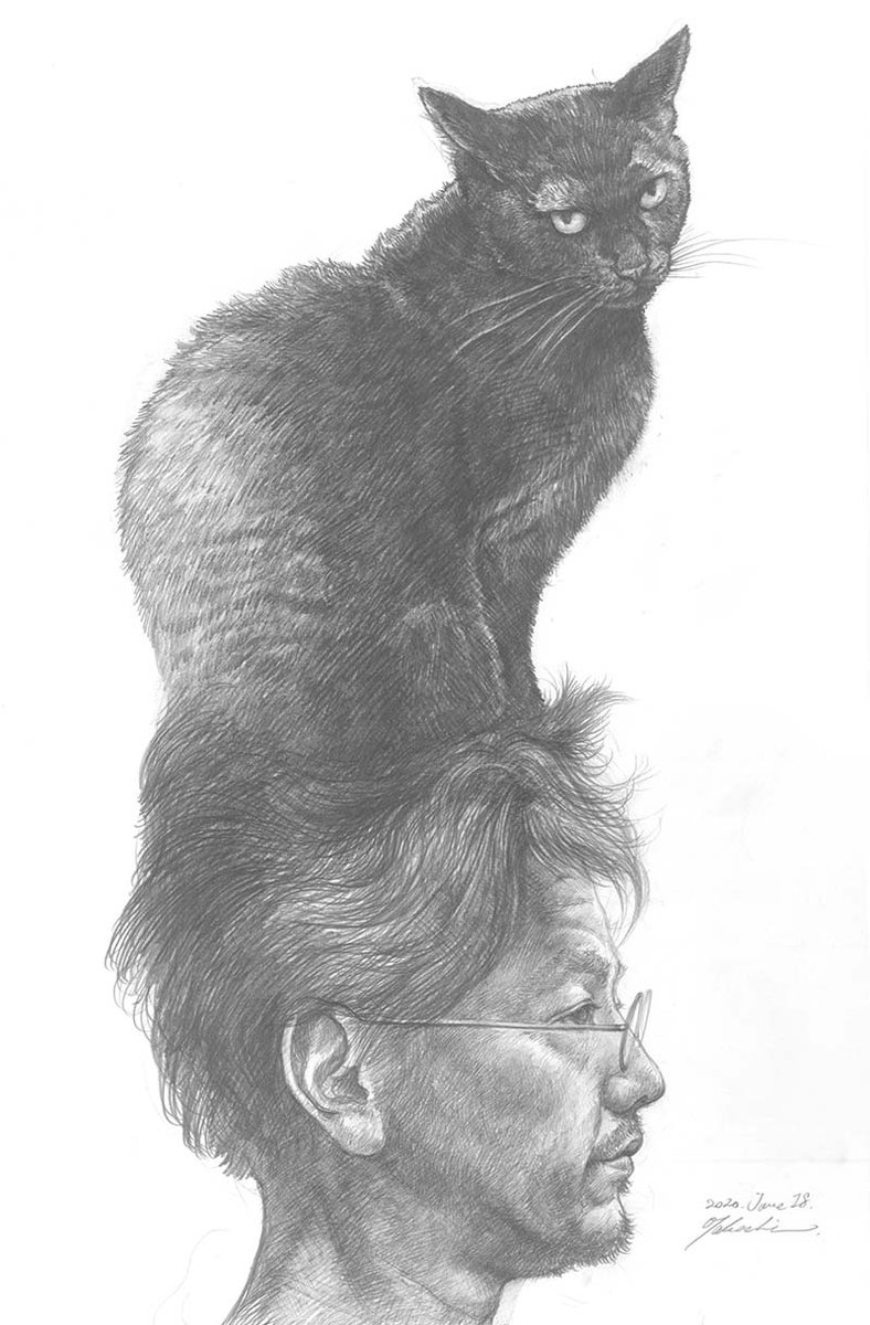 僕も昨年亡くなった猫をモチーフに作品化しようと、少し前にスケッチ描いてました。油彩で作品化の予定です。 https://t.co/OcoD0nZ5ey 