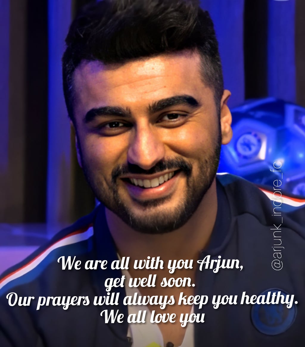 arjunkindorefc's tweet photo. We are all with you Arjun, 
get well soon. 
Our prayers will always keep you healthy.😌😊
@arjunk26 #arjunkapoor #maskmusthai https://t.co/LX5l9WWPD0