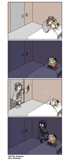 Did a quick Arknight comic "Ifrit's bedtime"
#アークナイツ  #明日方舟 #명일방주 #Arknight #Arknights 